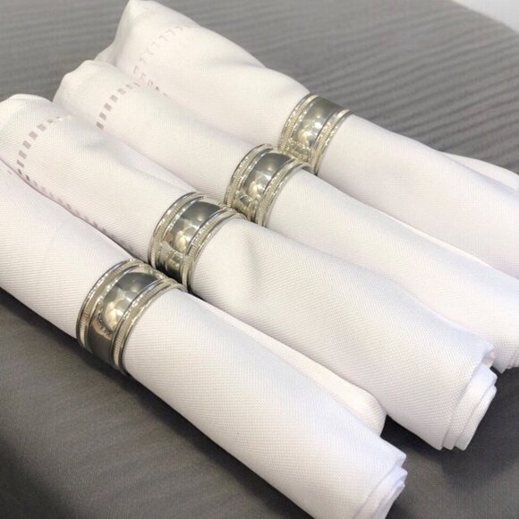 Royal Selangor Pewter Napkin Rings With Wood Storage Box Set of 4 - Picture 3 of 14